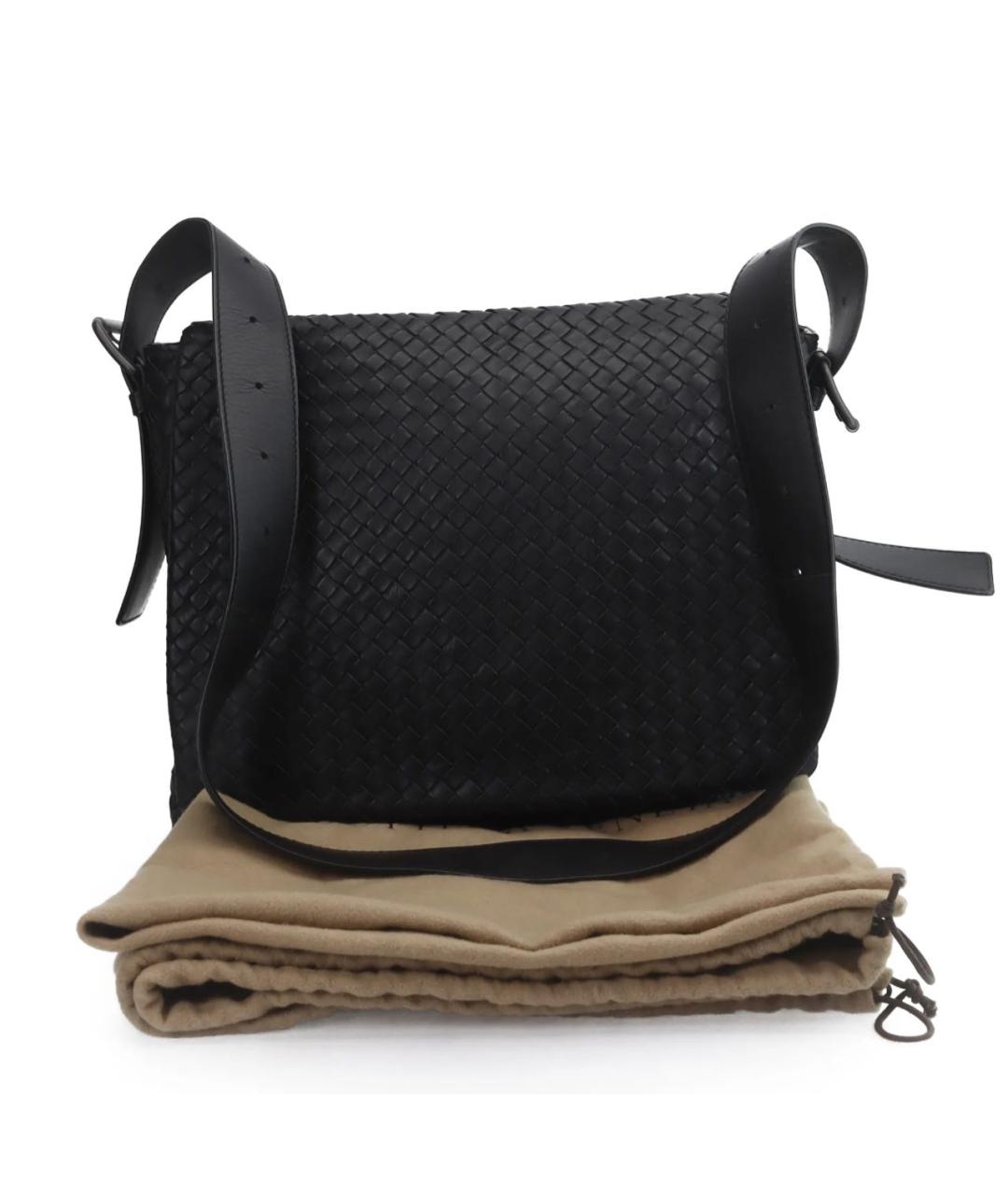 BOTTEGA VENETA Черная кожаная сумка на плечо, фото 3