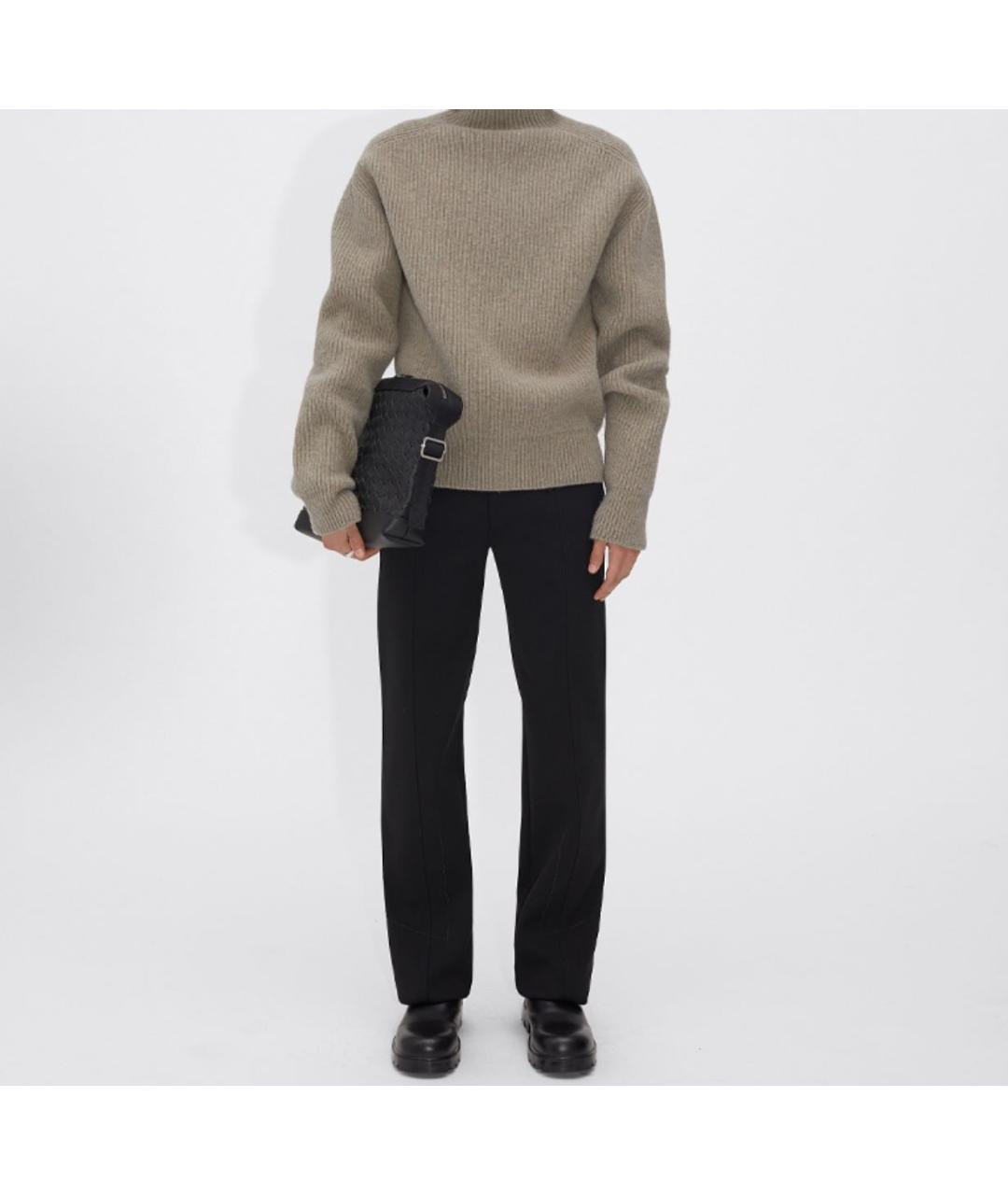 BOTTEGA VENETA Черная кожаная сумка на плечо, фото 4