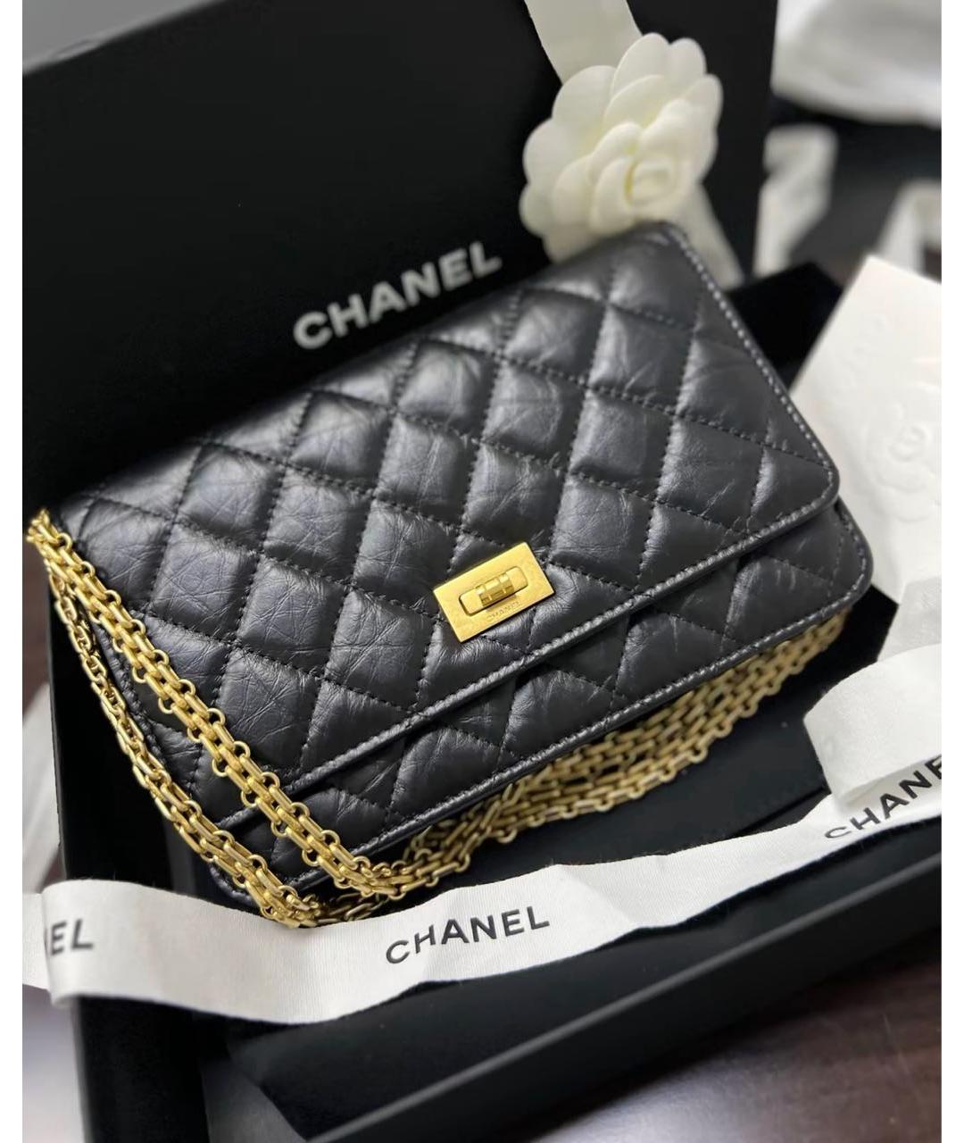 CHANEL Черная кожаная сумка через плечо, фото 6
