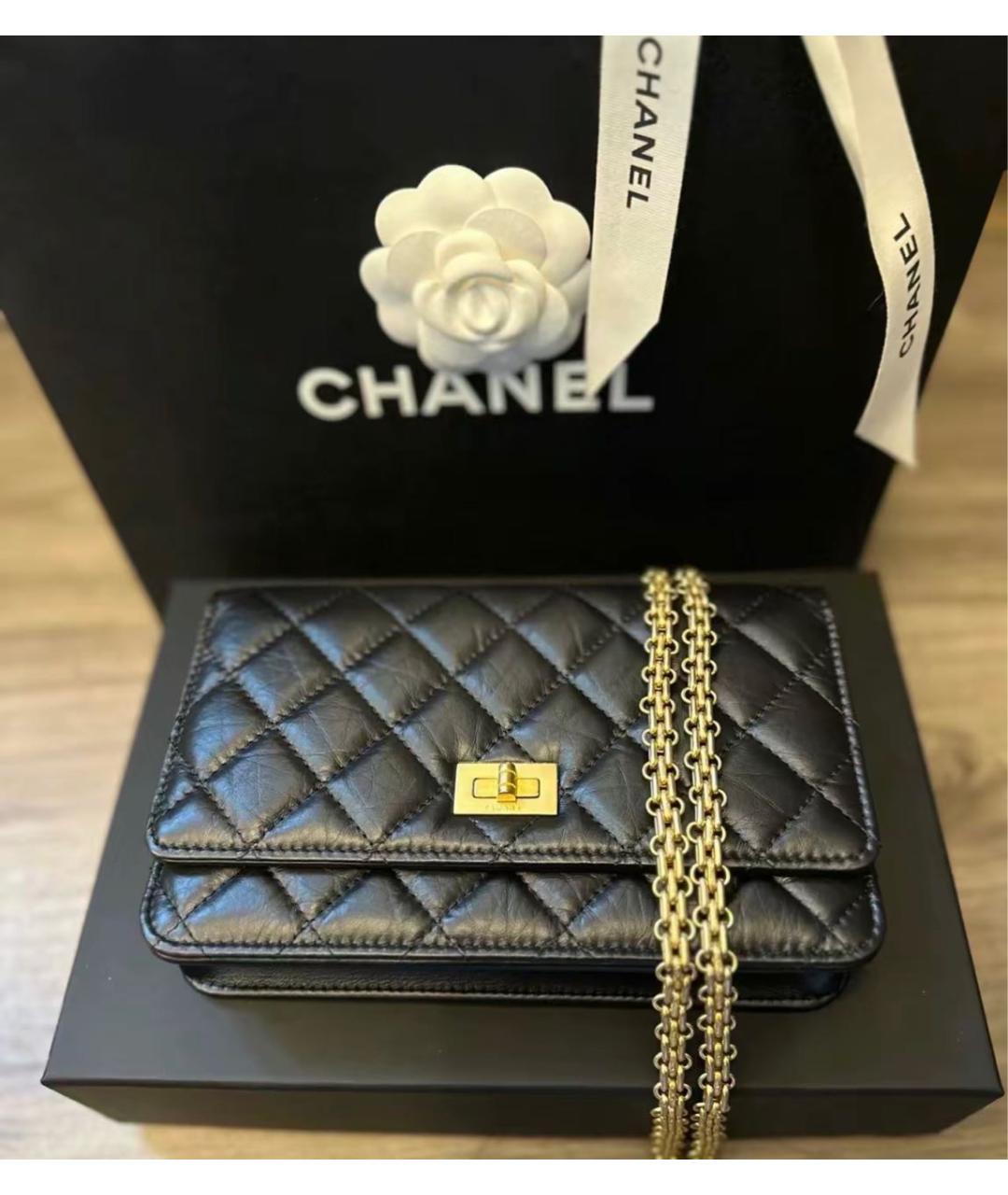 CHANEL Черная кожаная сумка через плечо, фото 8