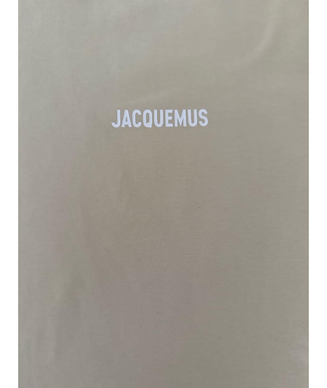 JACQUEMUS Бежевая хлопковая футболка, фото 2