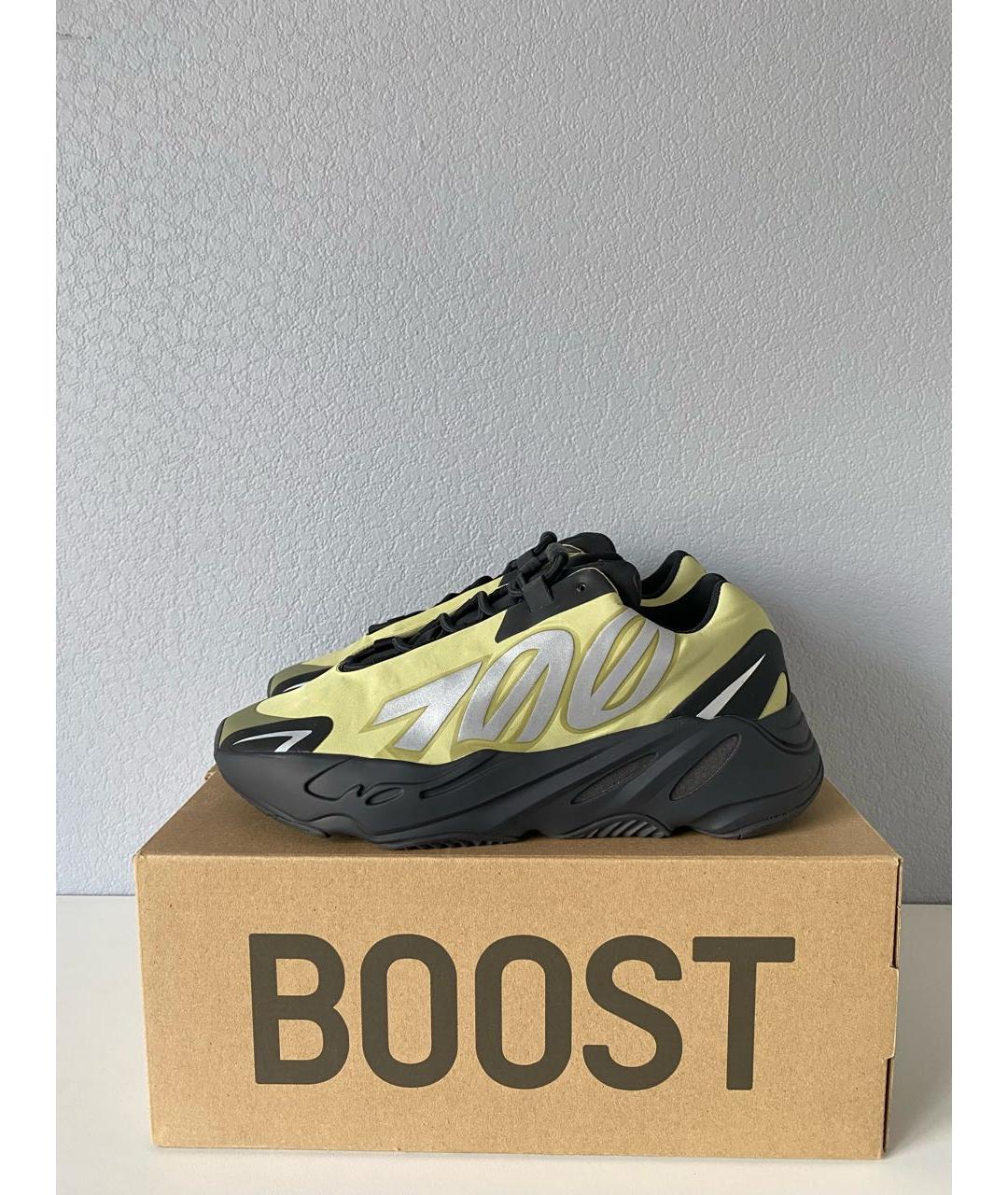 ADIDAS YEEZY Зеленые текстильные низкие кроссовки / кеды, фото 3