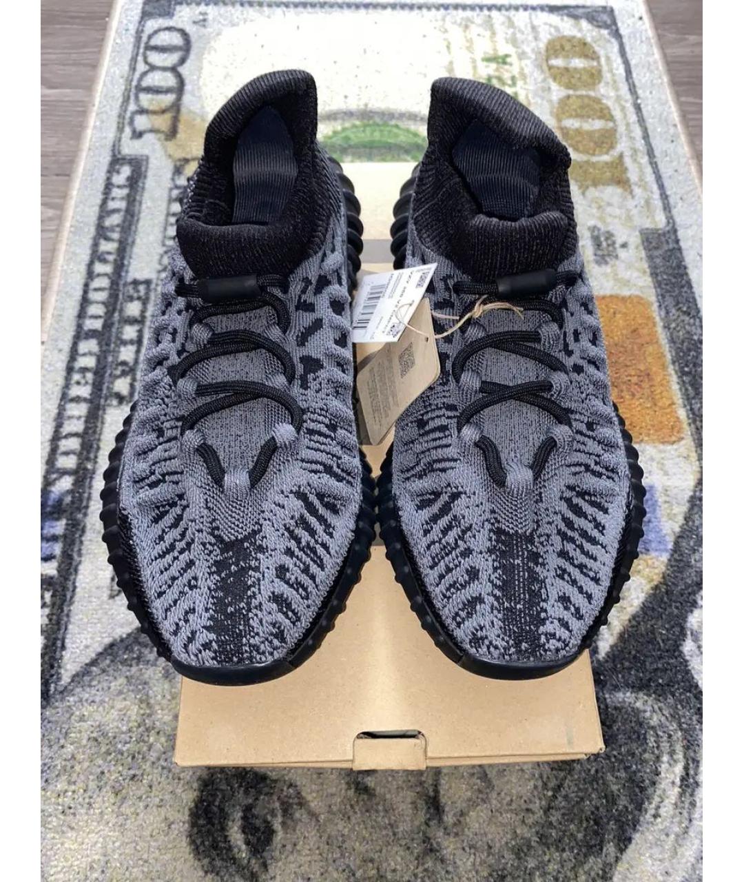 ADIDAS YEEZY Черные текстильные низкие кроссовки / кеды, фото 2