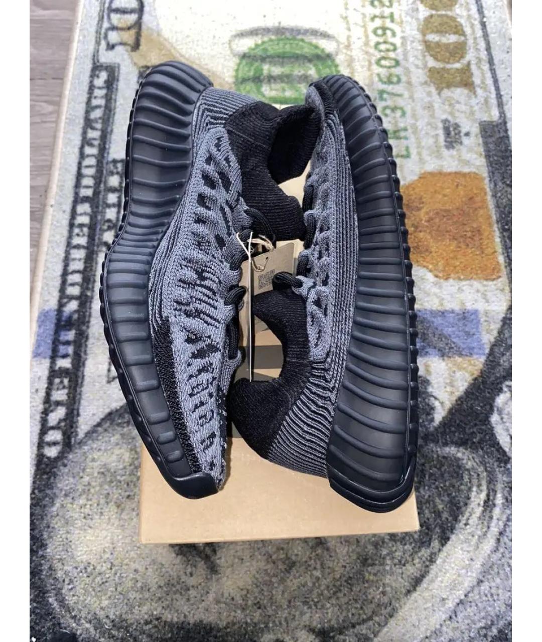 ADIDAS YEEZY Черные текстильные низкие кроссовки / кеды, фото 5