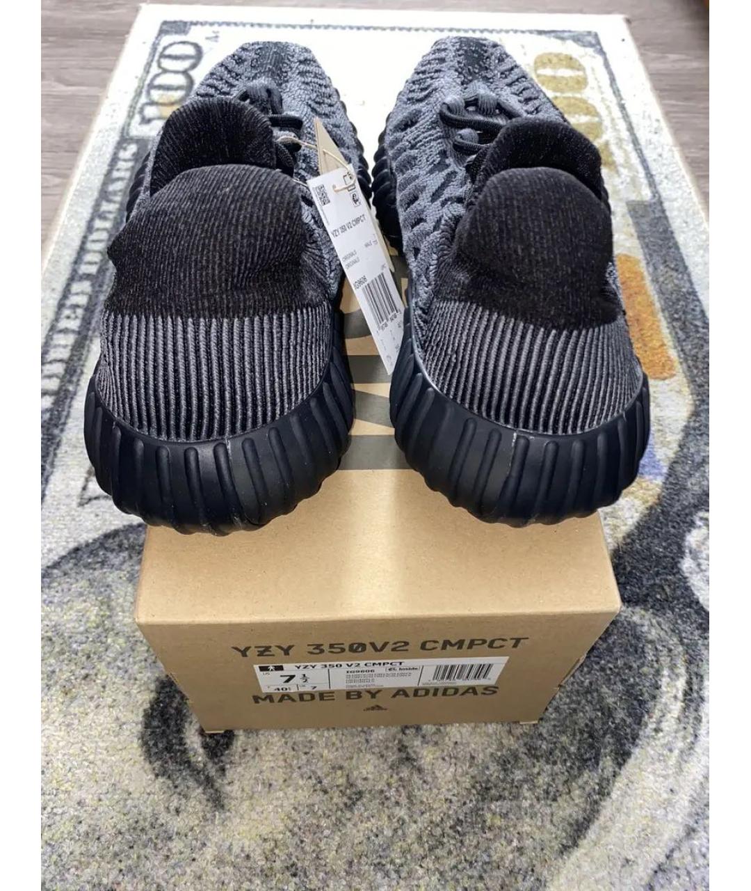 ADIDAS YEEZY Черные текстильные низкие кроссовки / кеды, фото 4