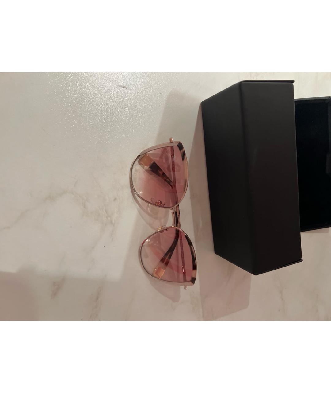 FURLA Золотые металлические солнцезащитные очки, фото 2