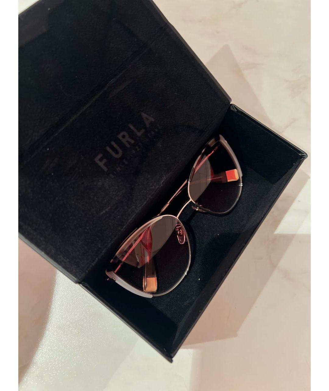 FURLA Золотые металлические солнцезащитные очки, фото 4