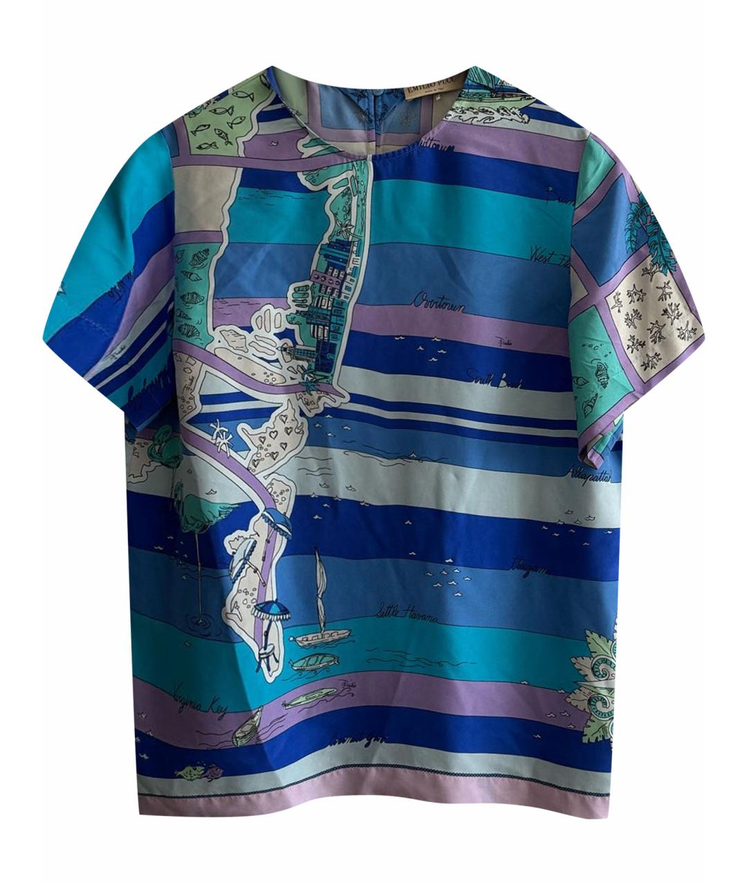 EMILIO PUCCI Мульти шелковая футболка, фото 1