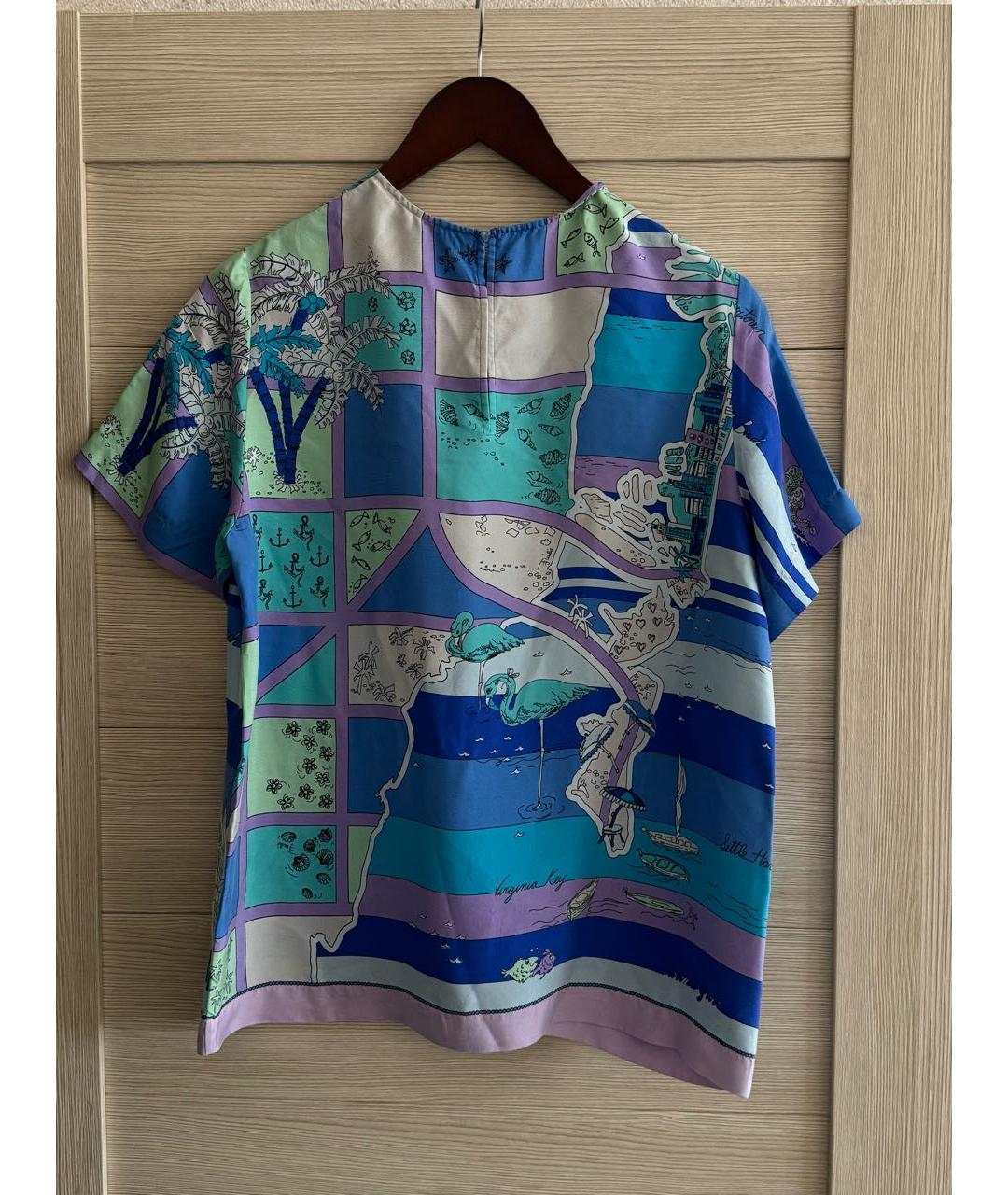 EMILIO PUCCI Мульти шелковая футболка, фото 2