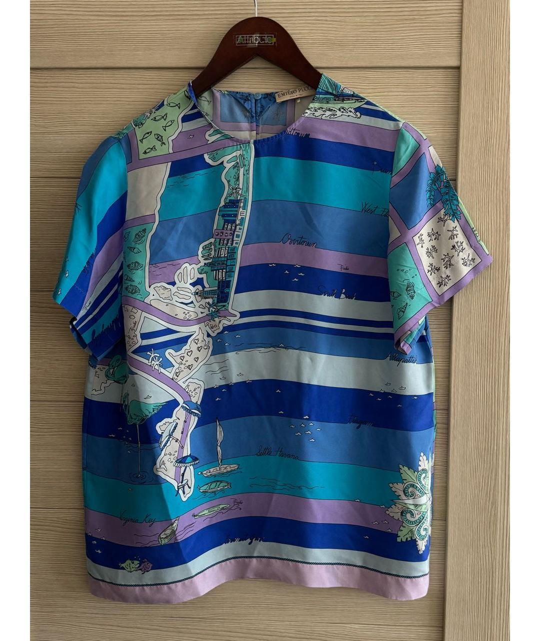 EMILIO PUCCI Мульти шелковая футболка, фото 5