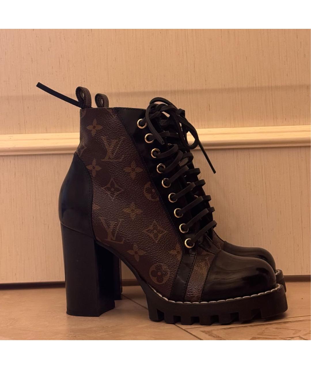 LOUIS VUITTON Коричневые кожаные ботильоны, фото 5