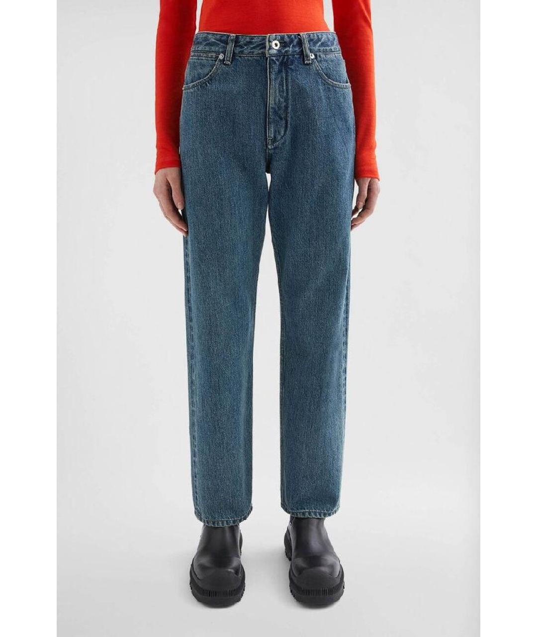 JIL SANDER Синие хлопковые прямые джинсы, фото 4