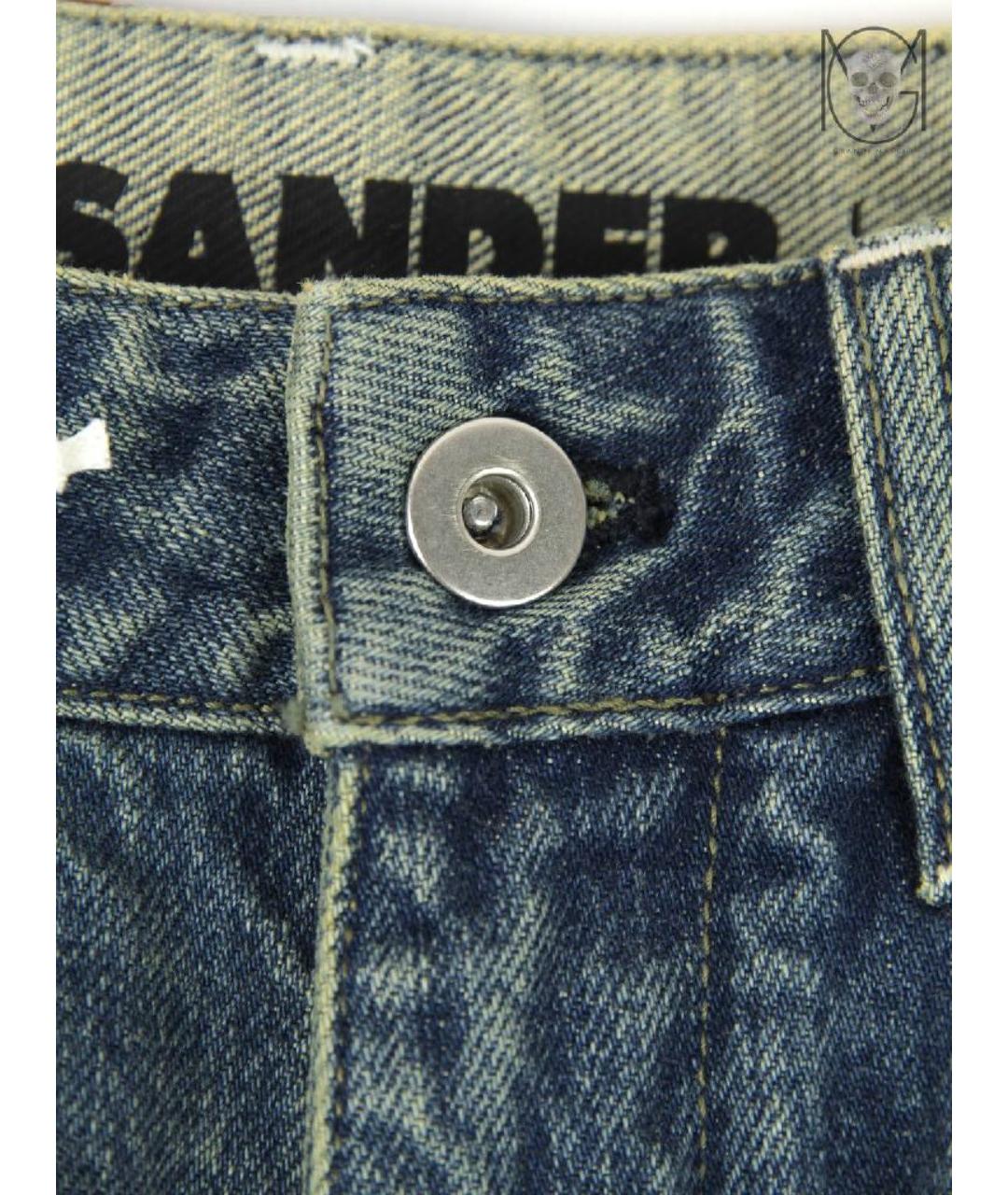 JIL SANDER Синие хлопковые прямые джинсы, фото 6