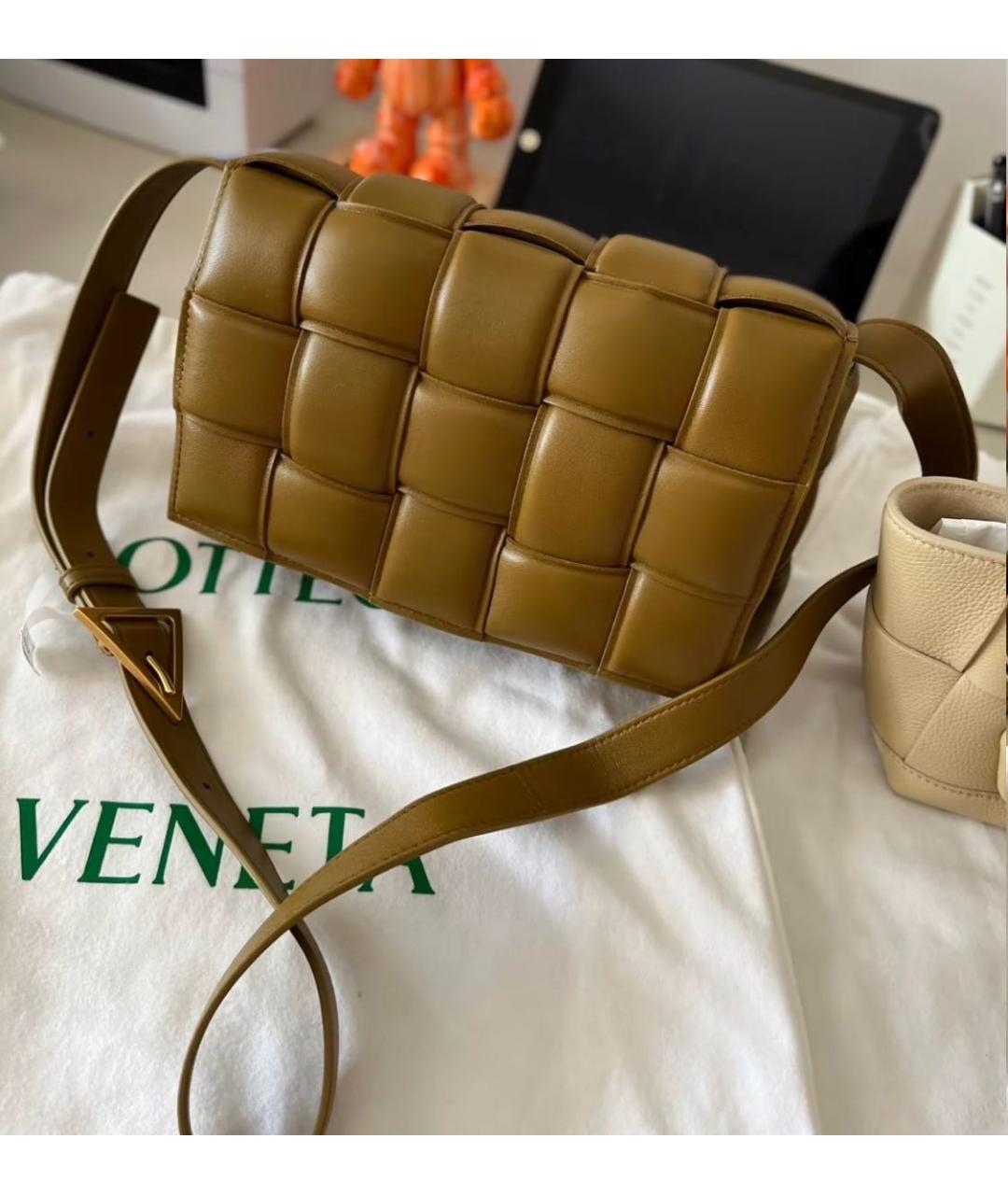 BOTTEGA VENETA Коричневая кожаная сумка через плечо, фото 3