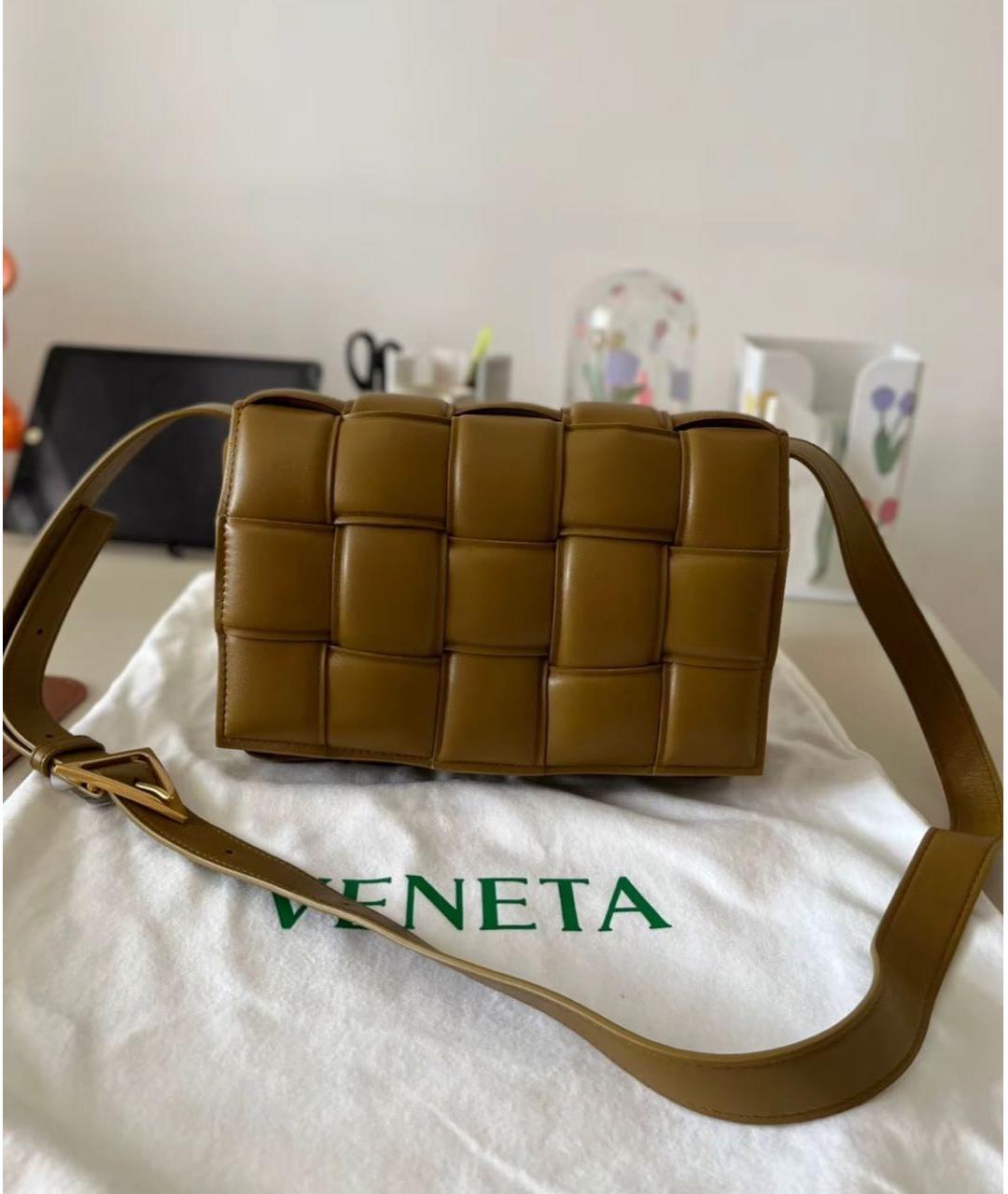 BOTTEGA VENETA Коричневая кожаная сумка через плечо, фото 2