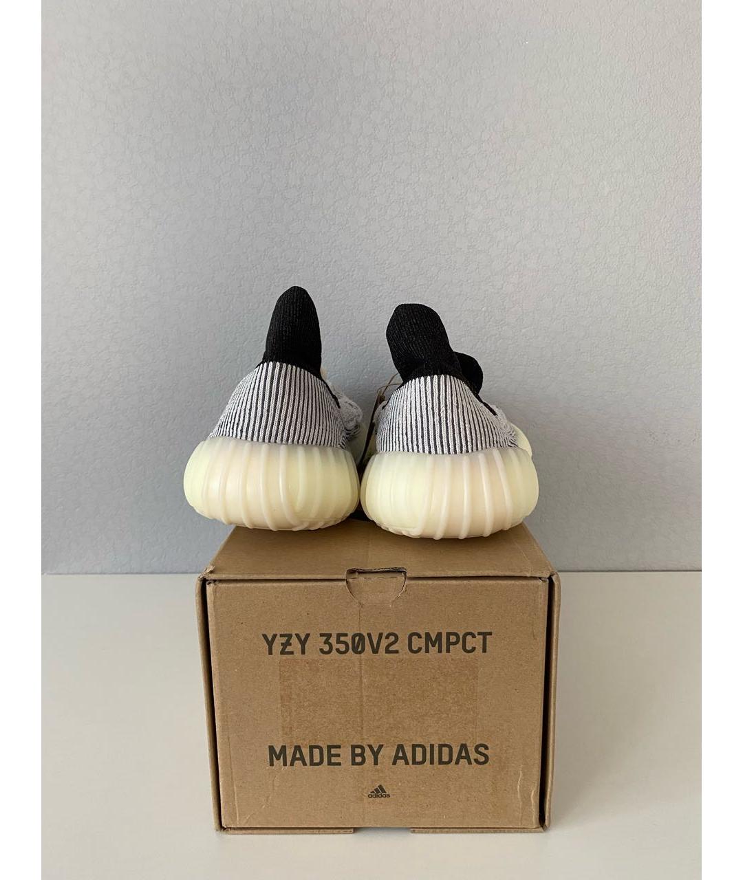 ADIDAS YEEZY Белые текстильные низкие кроссовки / кеды, фото 5