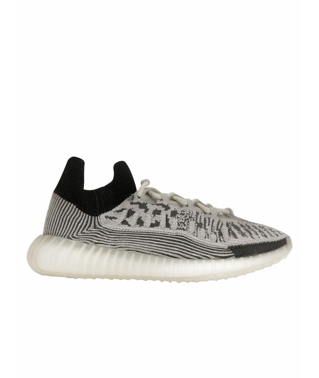 ADIDAS YEEZY Белые текстильные низкие кроссовки / кеды, фото 1