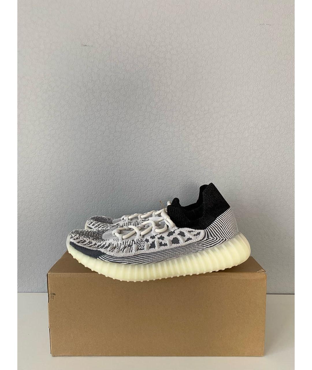 ADIDAS YEEZY Белые текстильные низкие кроссовки / кеды, фото 3