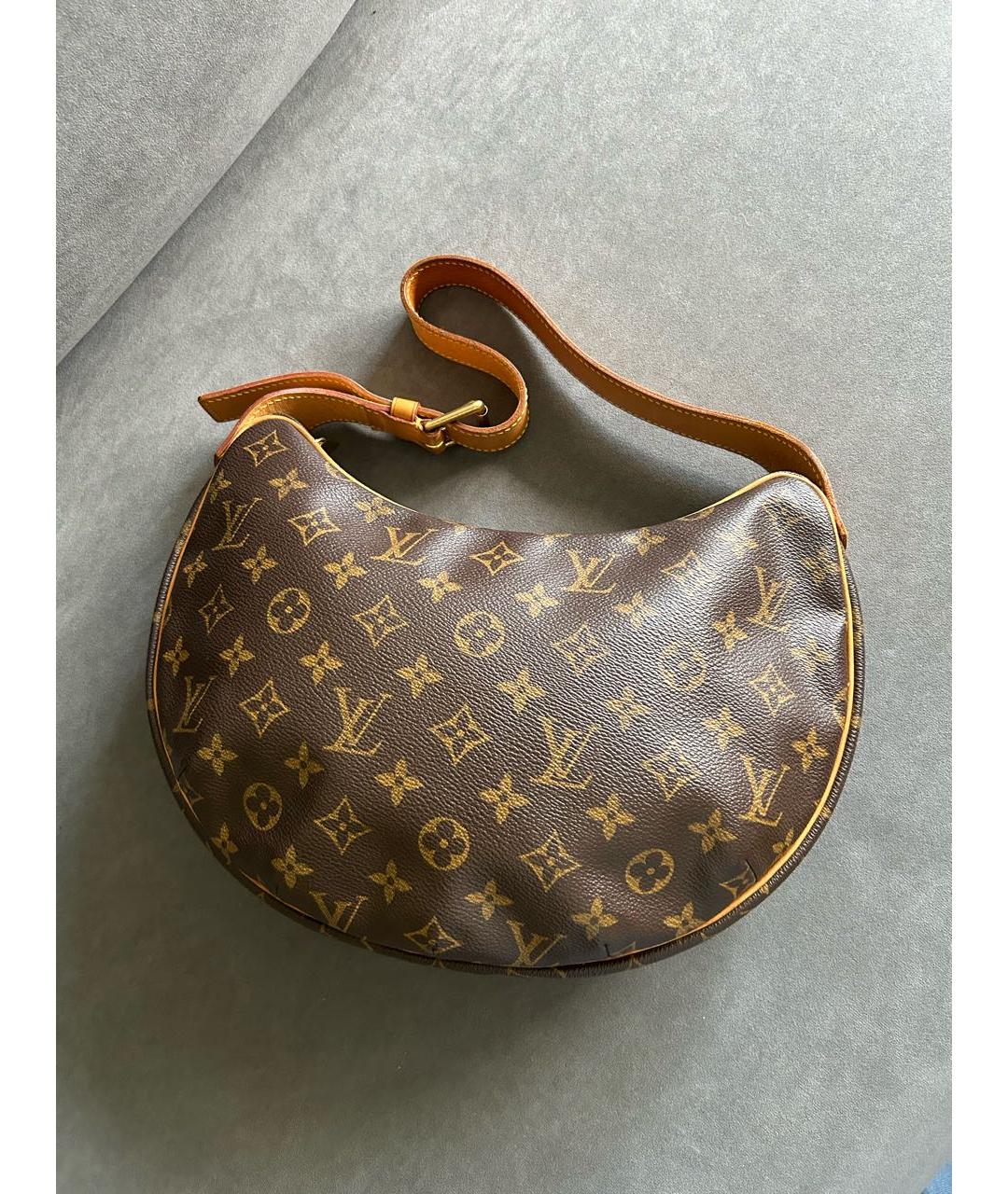 LOUIS VUITTON Коричневая кожаная сумка через плечо, фото 9