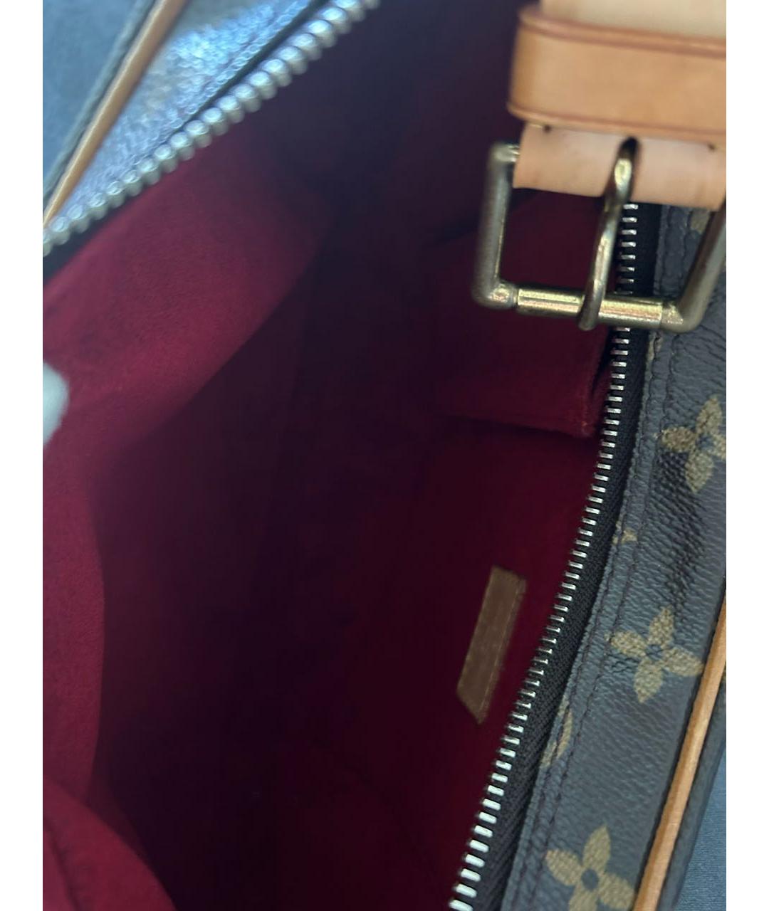 LOUIS VUITTON Коричневая кожаная сумка через плечо, фото 4