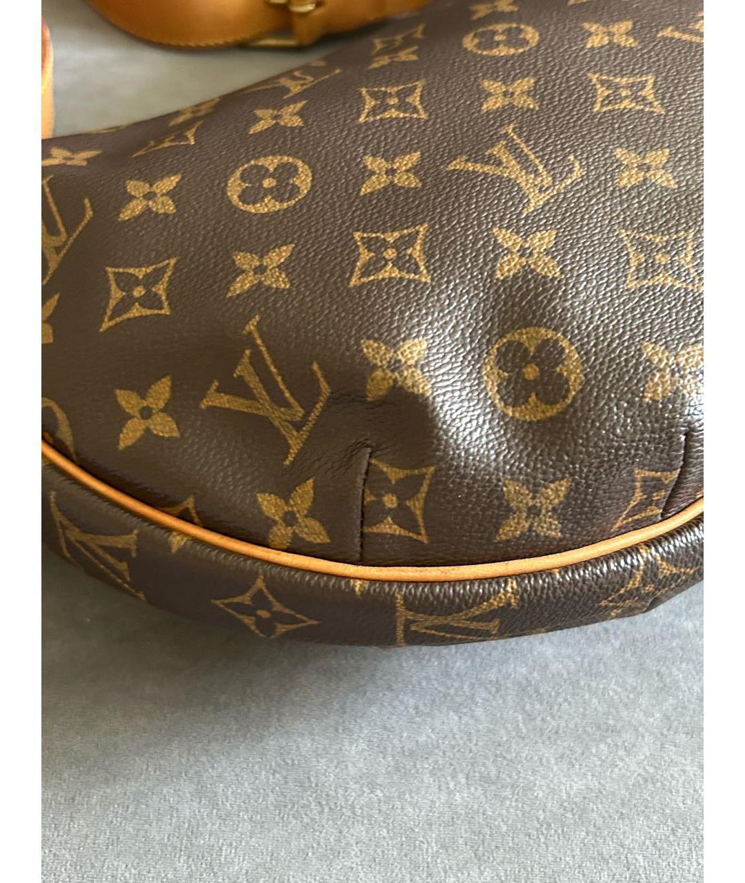 LOUIS VUITTON Коричневая кожаная сумка через плечо, фото 8