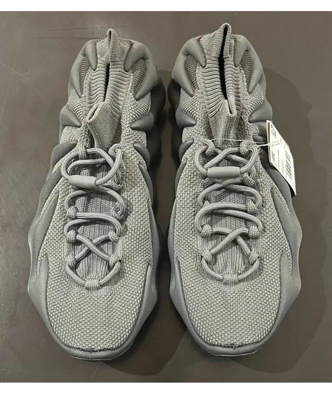 ADIDAS YEEZY Антрацитовые текстильные низкие кроссовки / кеды, фото 2