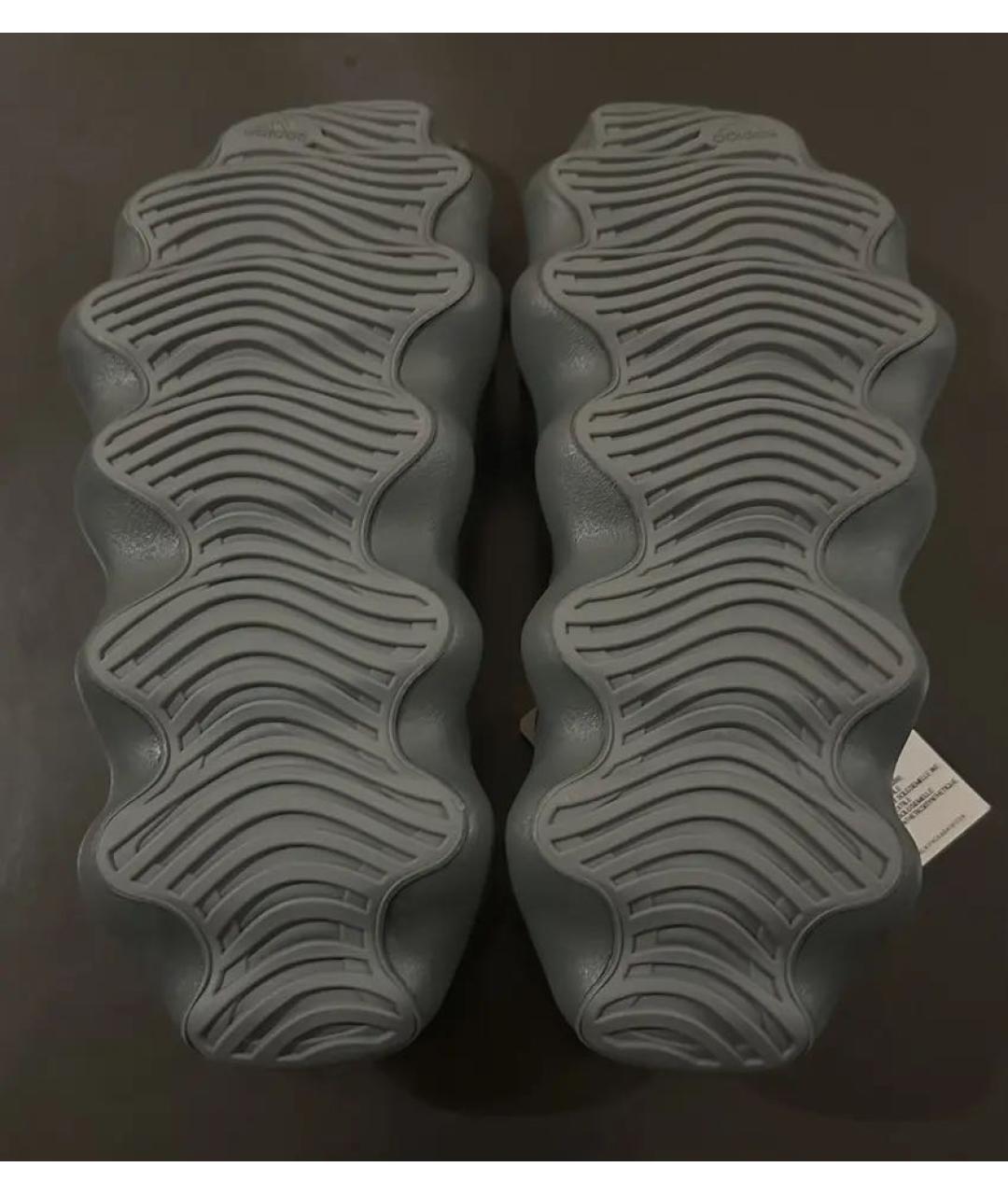 ADIDAS YEEZY Антрацитовые текстильные низкие кроссовки / кеды, фото 6