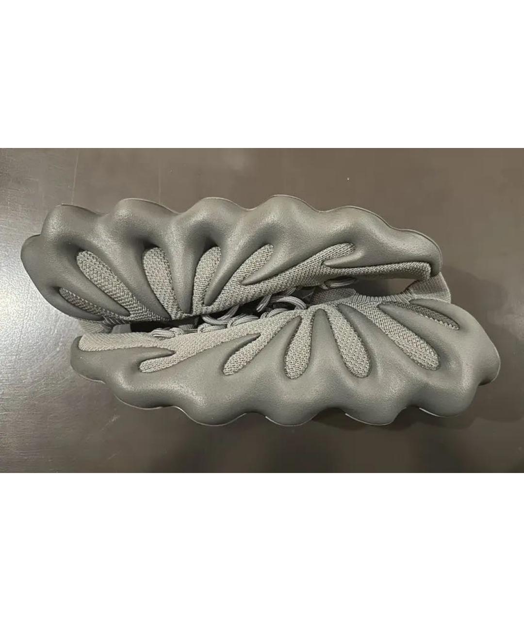 ADIDAS YEEZY Антрацитовые текстильные низкие кроссовки / кеды, фото 4