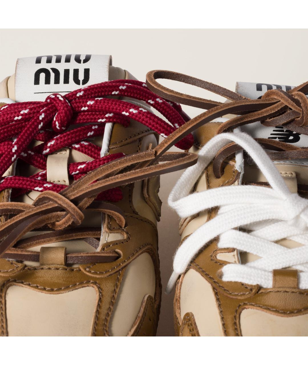 MIU MIU Коричневые кожаные мюли, фото 4
