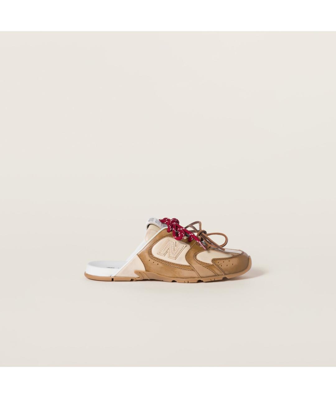 MIU MIU Коричневые кожаные мюли, фото 5