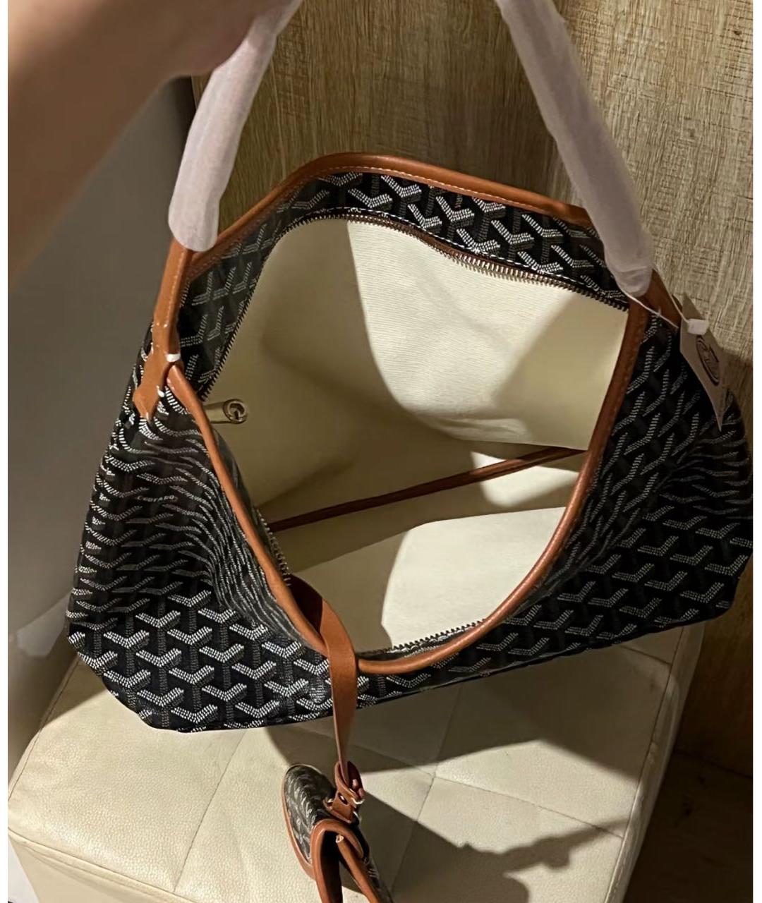 GOYARD Антрацитовая кожаная сумка тоут, фото 5
