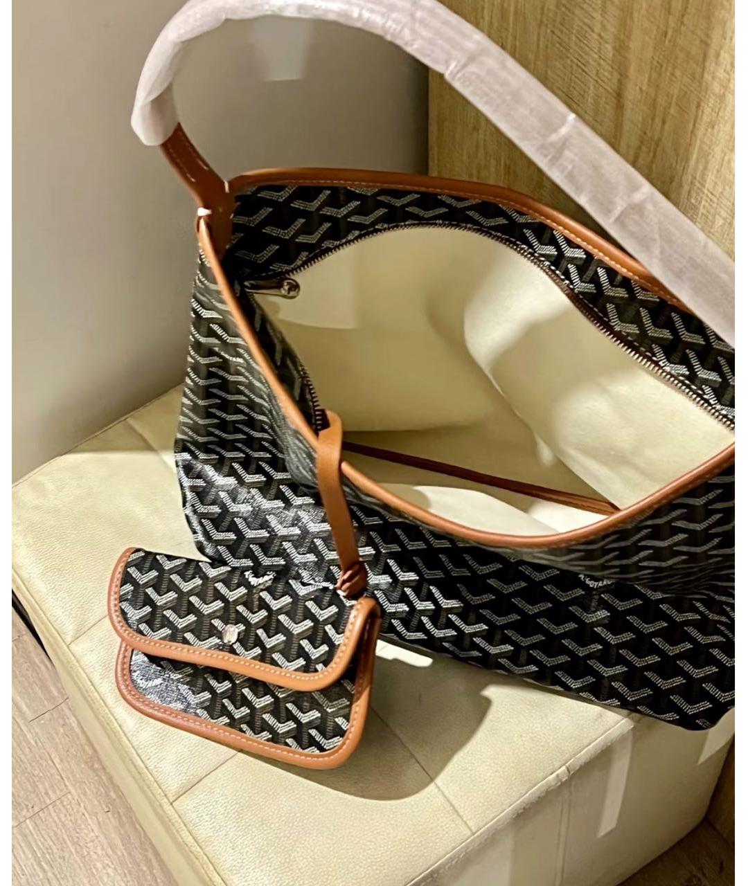 GOYARD Антрацитовая кожаная сумка тоут, фото 2