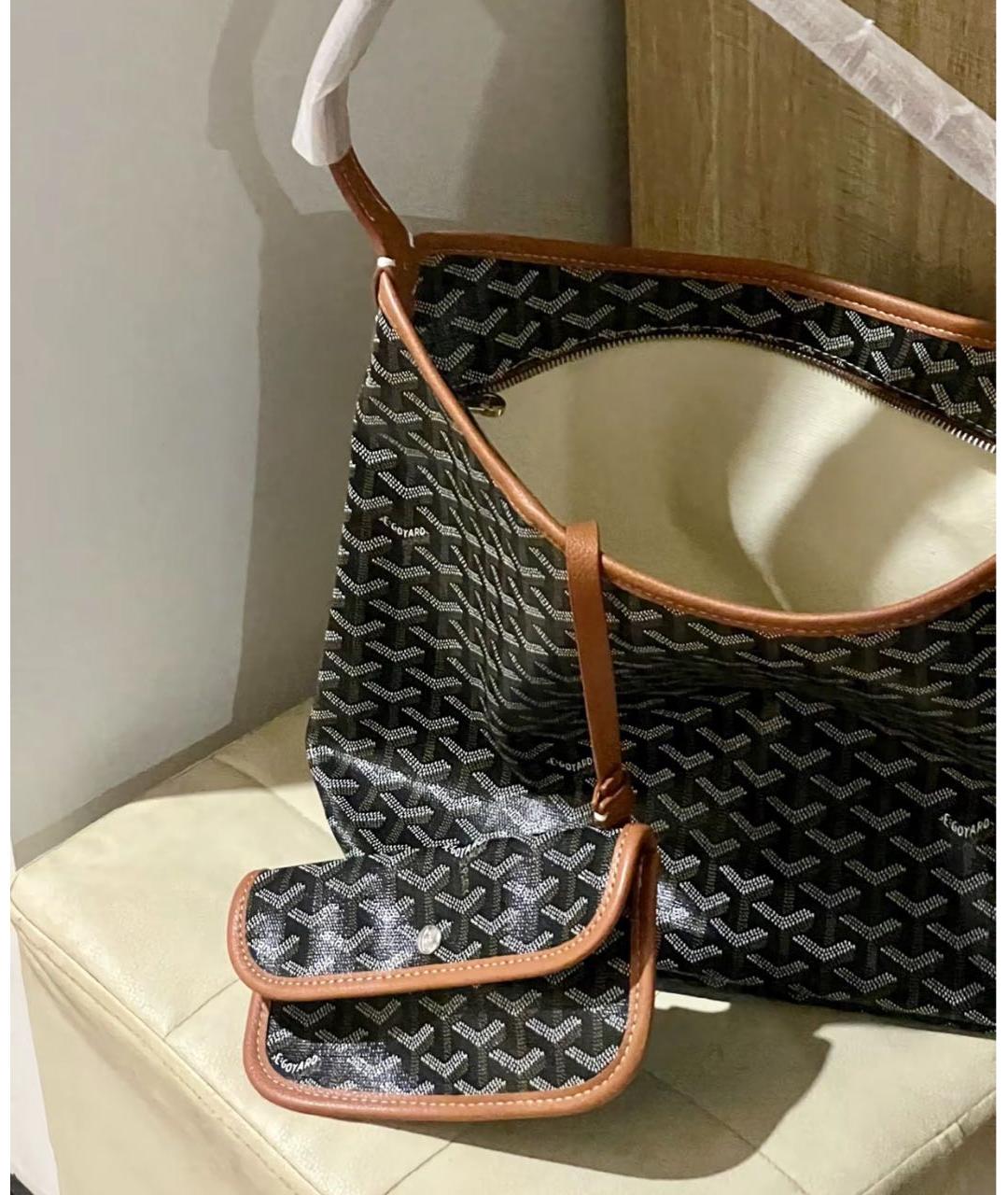 GOYARD Антрацитовая кожаная сумка тоут, фото 3
