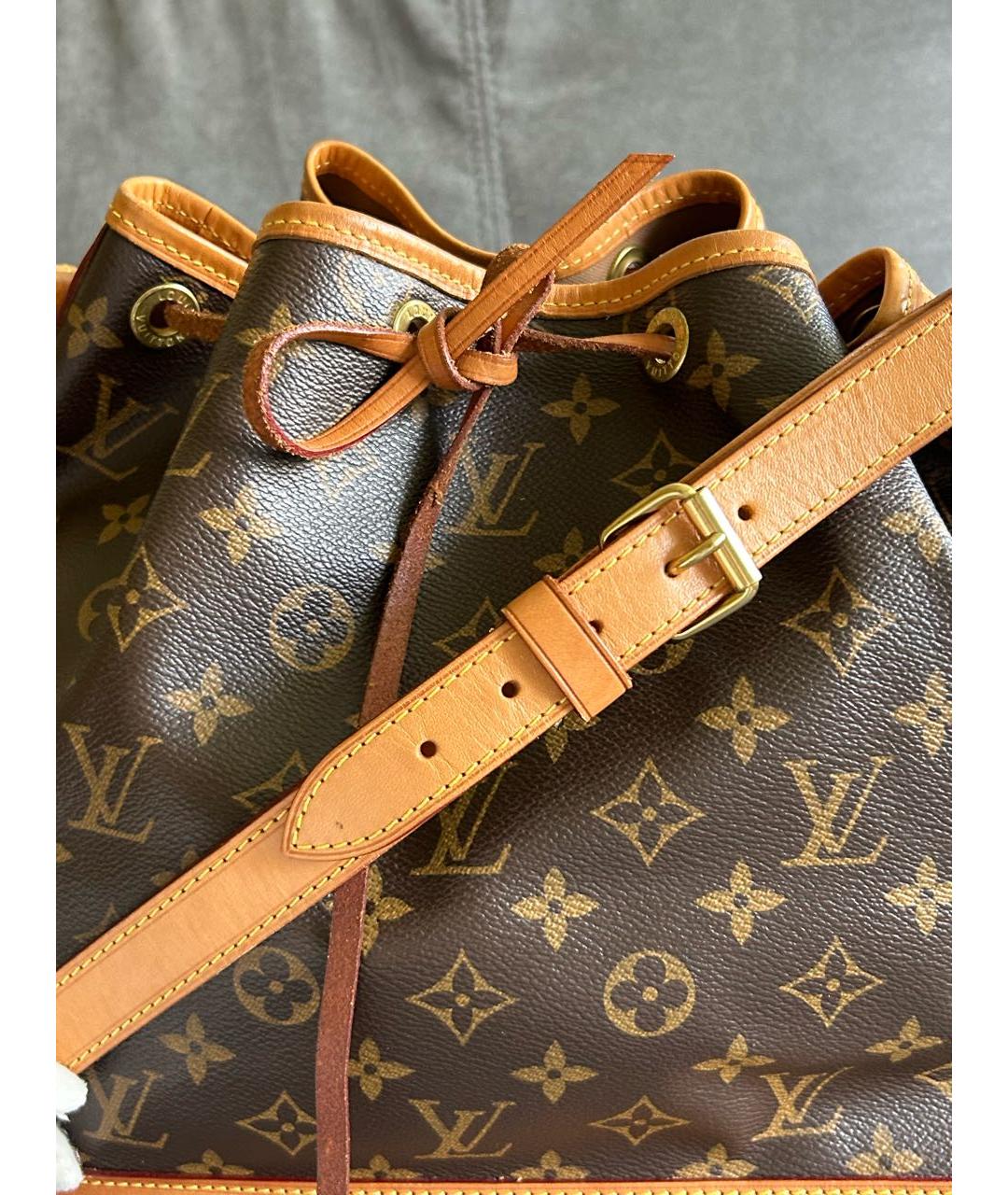 LOUIS VUITTON Коричневая кожаная сумка через плечо, фото 7