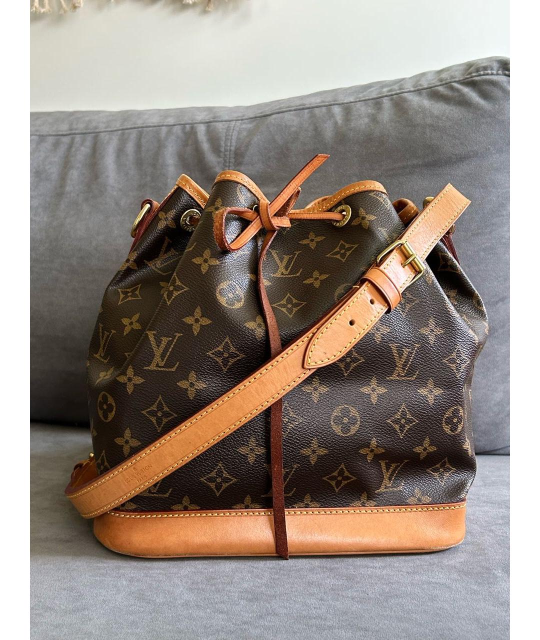 LOUIS VUITTON Коричневая кожаная сумка через плечо, фото 9