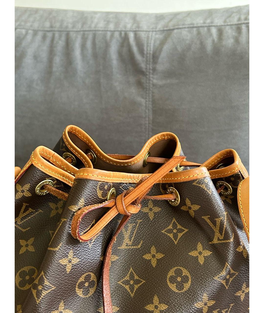LOUIS VUITTON Коричневая кожаная сумка через плечо, фото 8