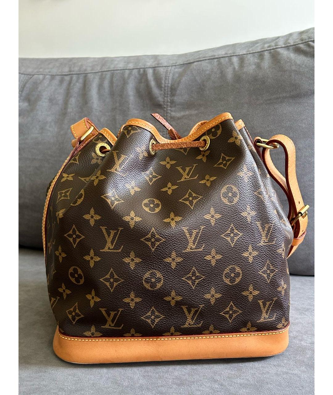 LOUIS VUITTON Коричневая кожаная сумка через плечо, фото 3