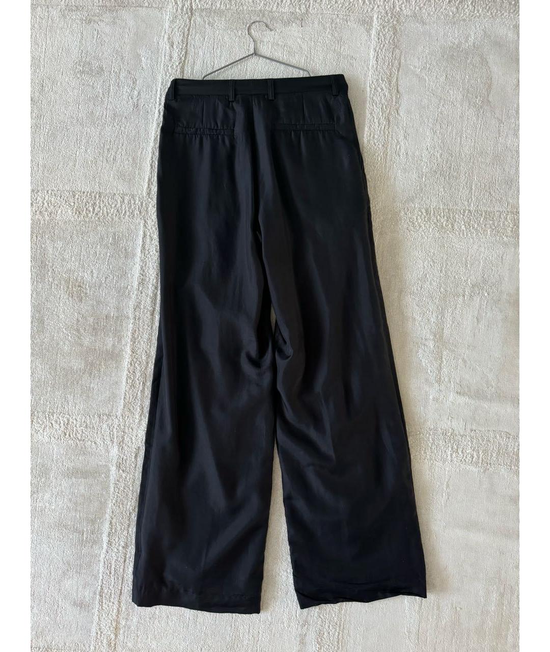 DRIES VAN NOTEN Черные шелковые брюки широкие, фото 2