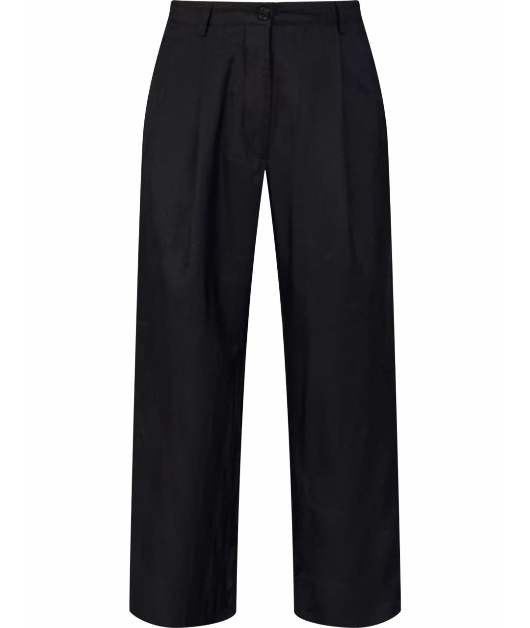 DRIES VAN NOTEN Черные шелковые брюки широкие, фото 1