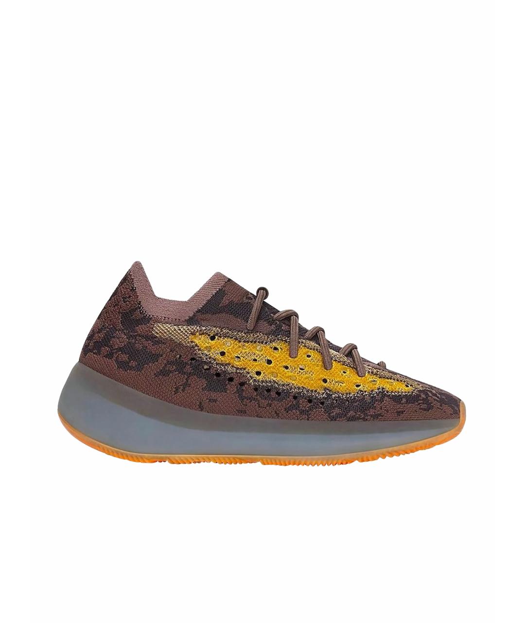 ADIDAS YEEZY Коричневые текстильные низкие кроссовки / кеды, фото 1