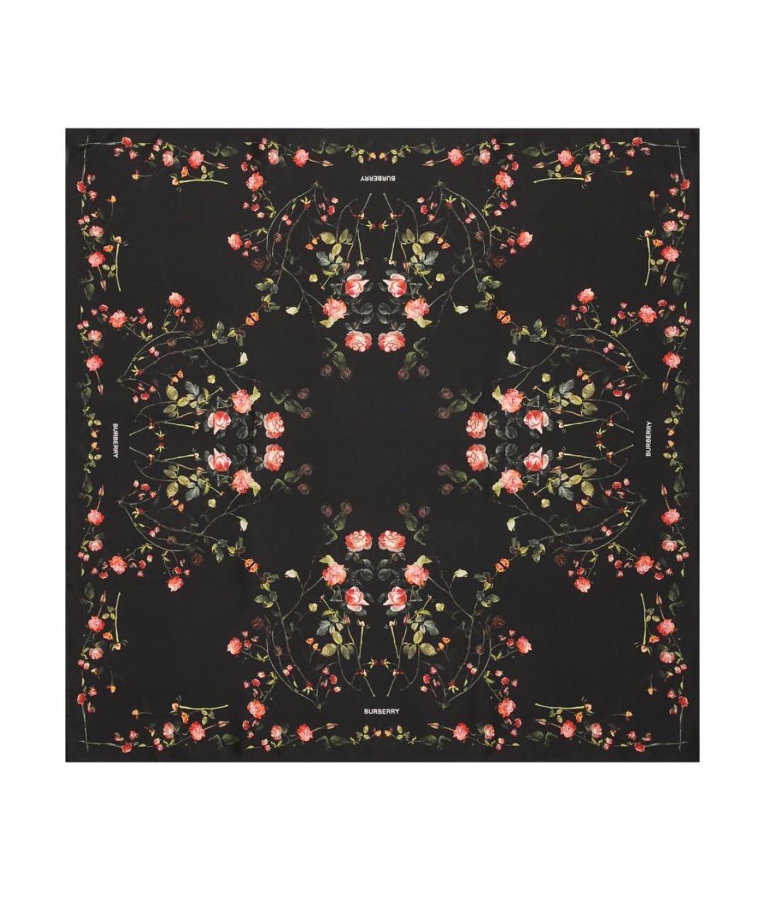 BURBERRY Черный шелковый платок, фото 1