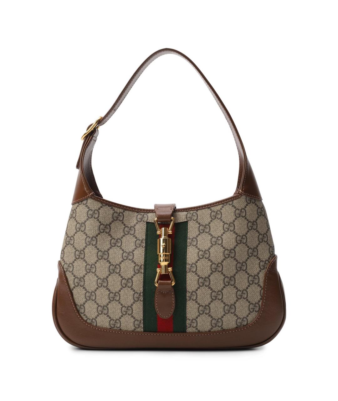 GUCCI Коричневая кожаная сумка с короткими ручками, фото 1