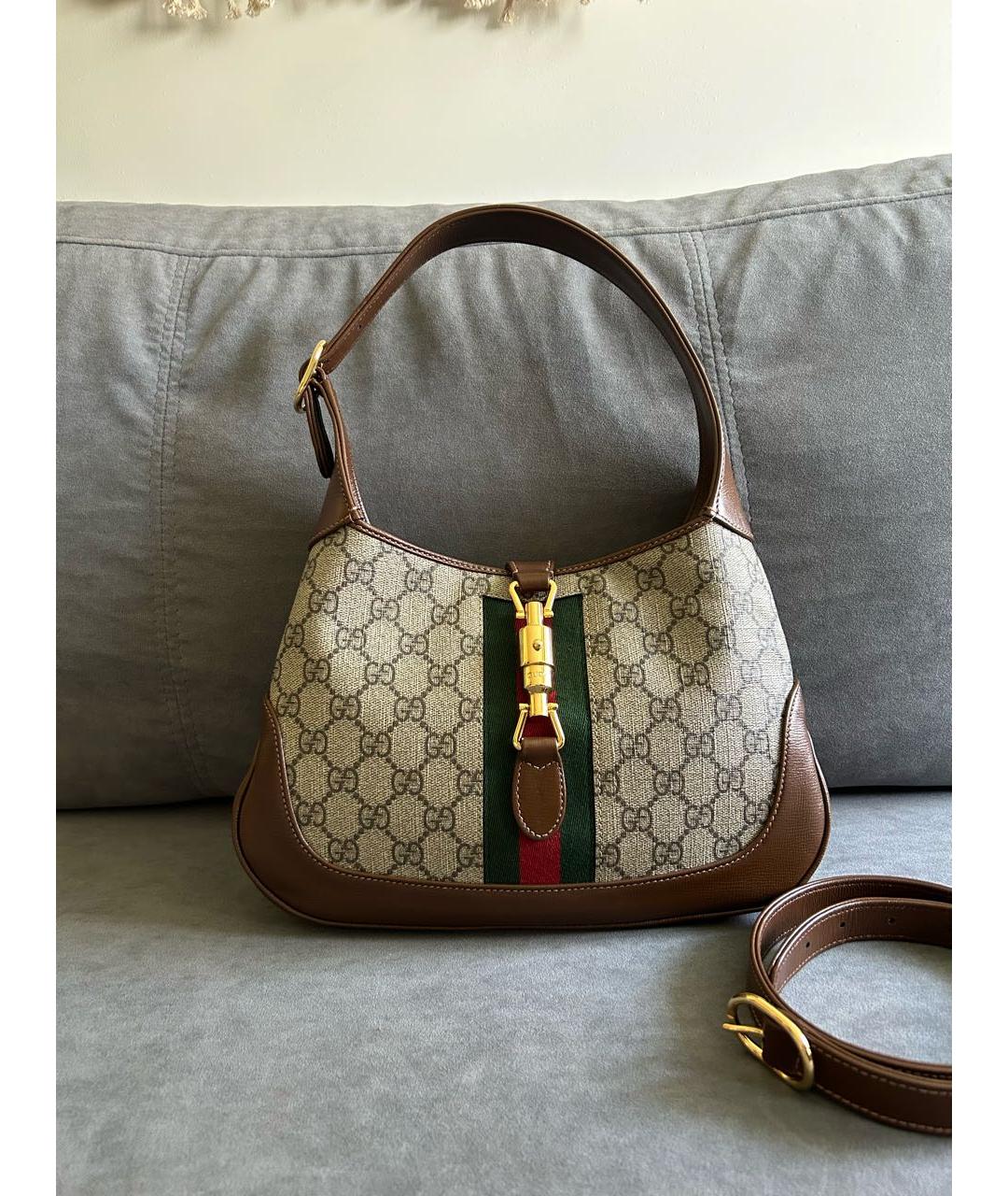GUCCI Коричневая кожаная сумка с короткими ручками, фото 2