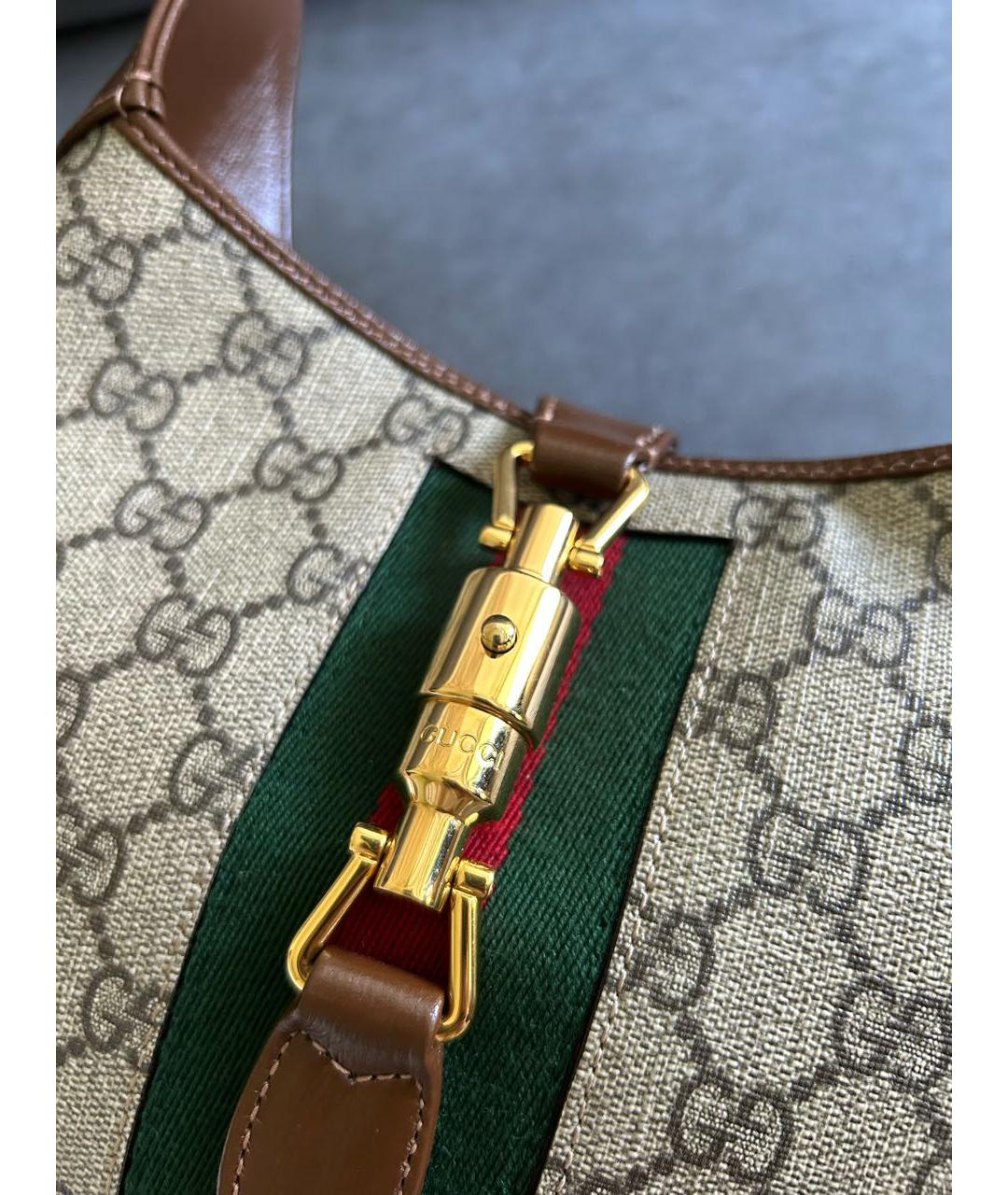 GUCCI Коричневая кожаная сумка с короткими ручками, фото 9