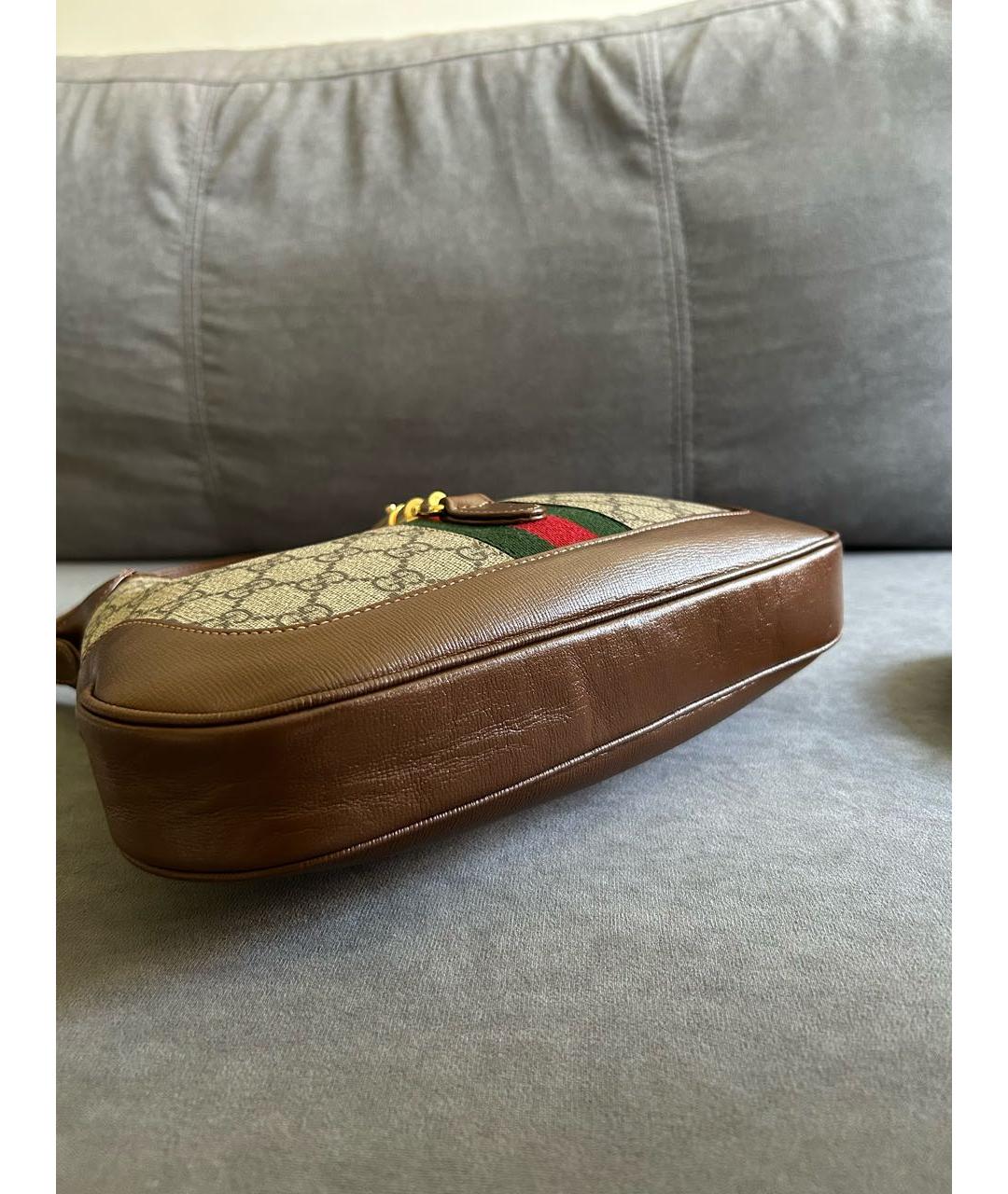 GUCCI Коричневая кожаная сумка с короткими ручками, фото 8