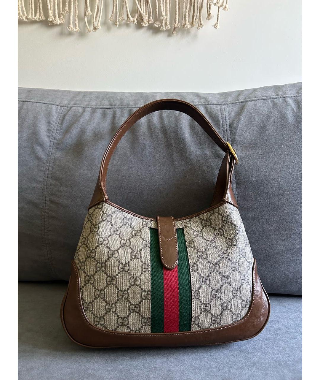 GUCCI Коричневая кожаная сумка с короткими ручками, фото 4