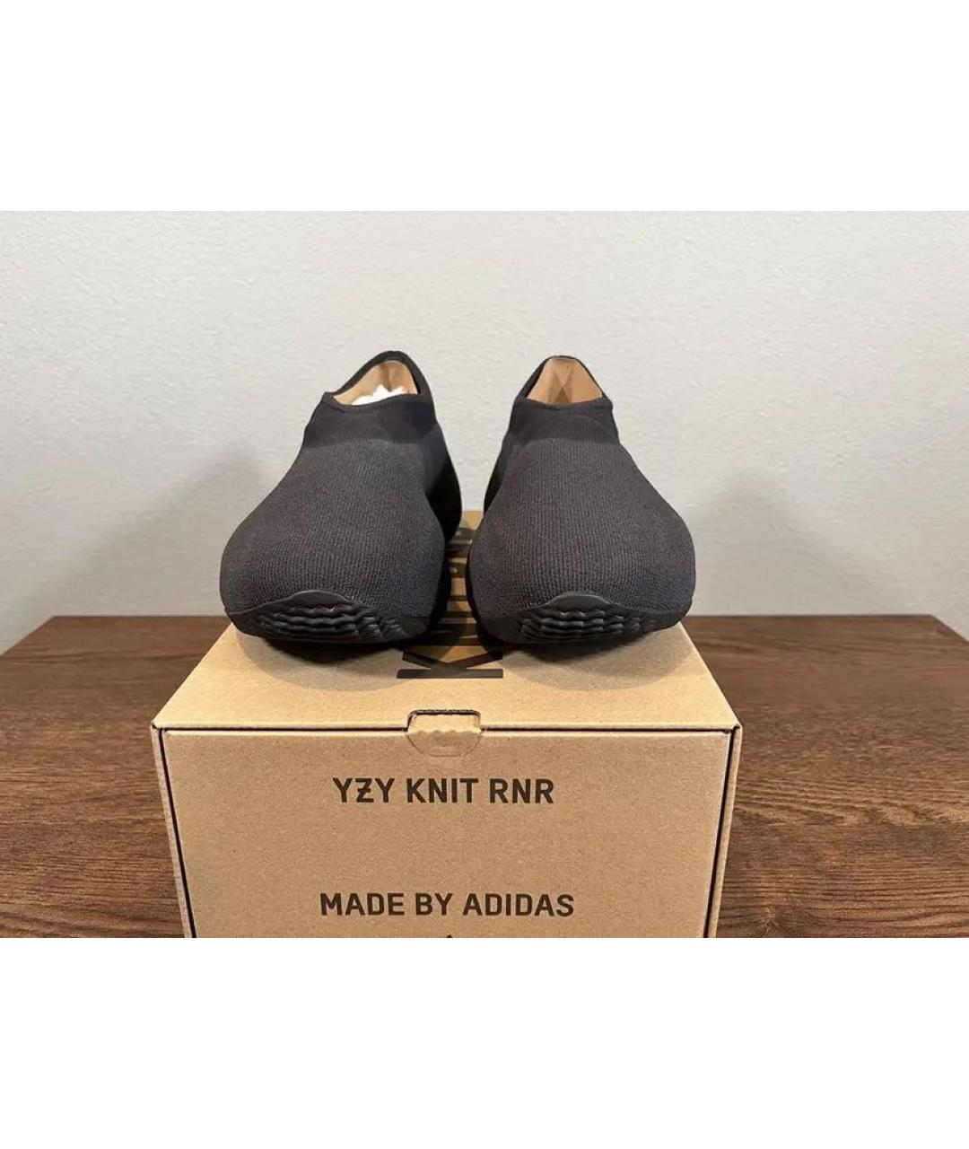 ADIDAS YEEZY Черные текстильные низкие кроссовки / кеды, фото 3