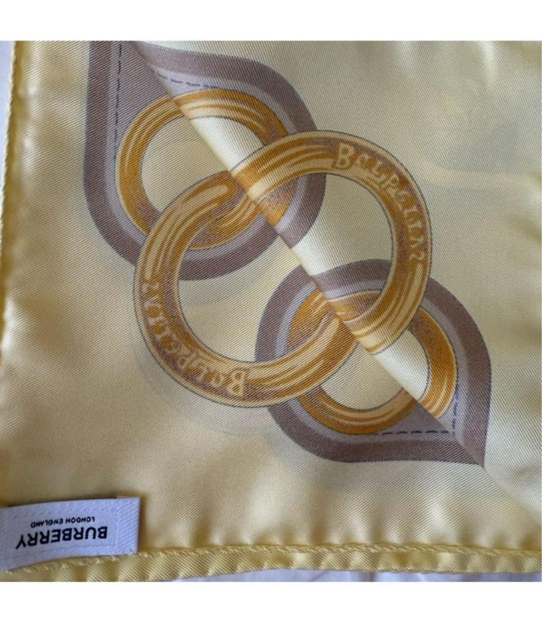 BURBERRY Бежевый шелковый платок, фото 3