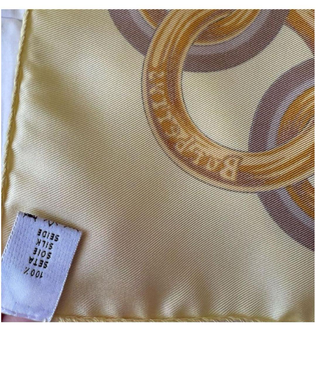 BURBERRY Бежевый шелковый платок, фото 4