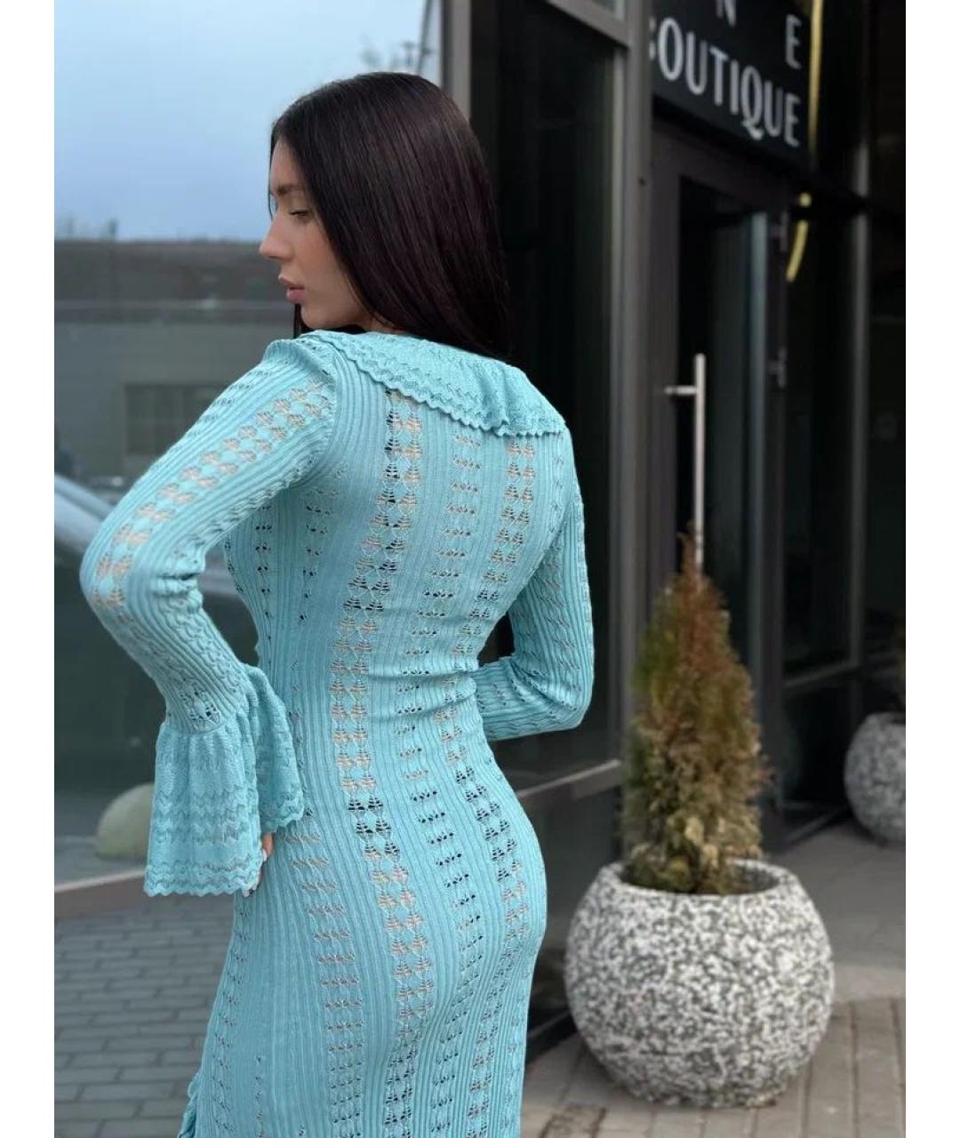 BLUMARINE Голубое вискозное платье, фото 3